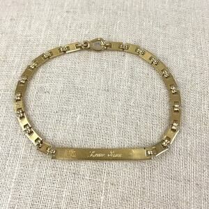 VTG Speidel Gold Tone ID chain link Bracelet Engraved BILLIE Customized 7" USA